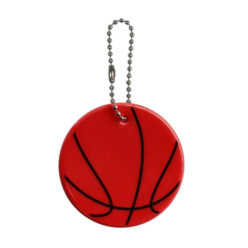 Basketball Safety Reflector  Reflective Keychain PVC Reflective Pendant 11-color