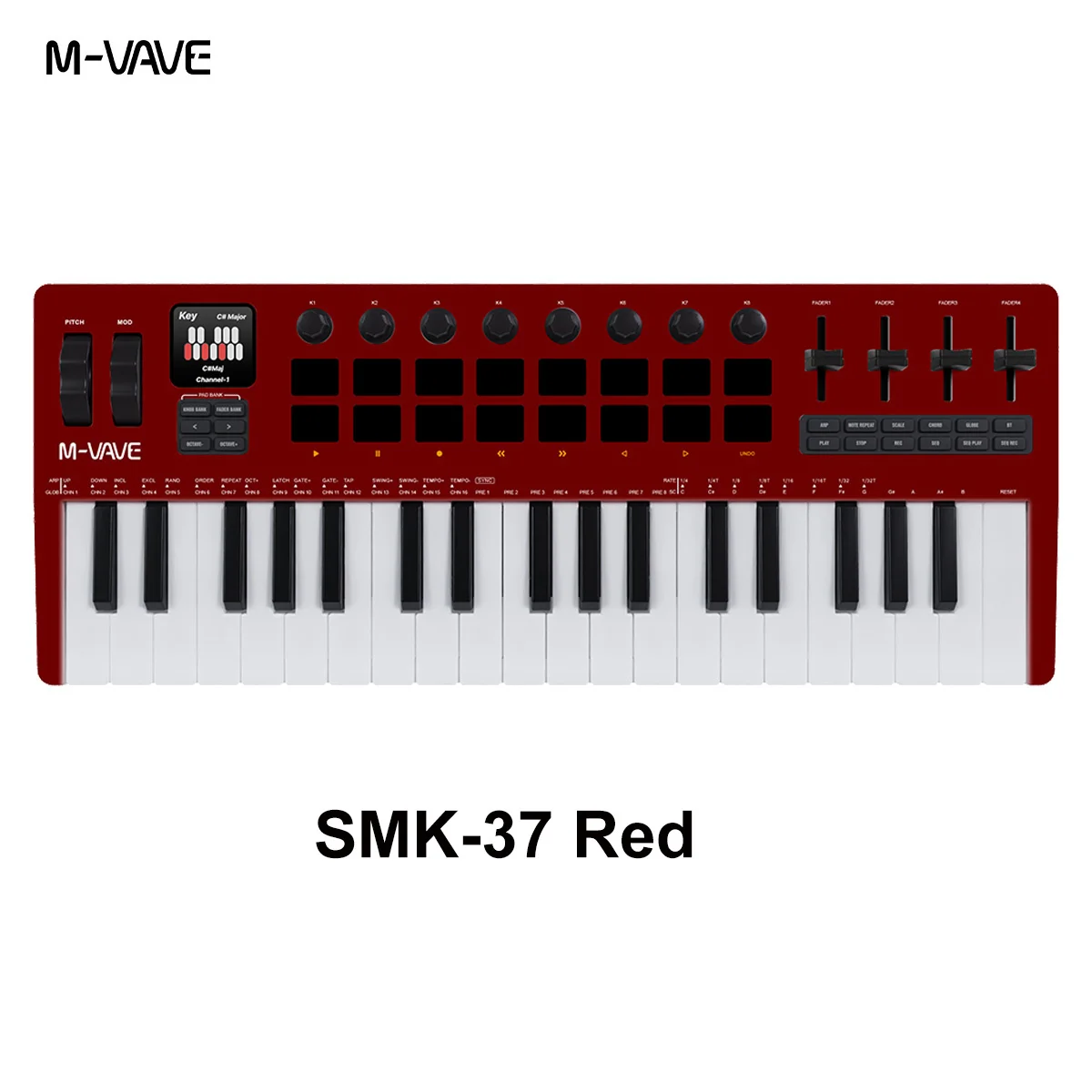 M-VAVE SMK-37 Pro 新しいワイヤレス MIDI キーボード オールインワン