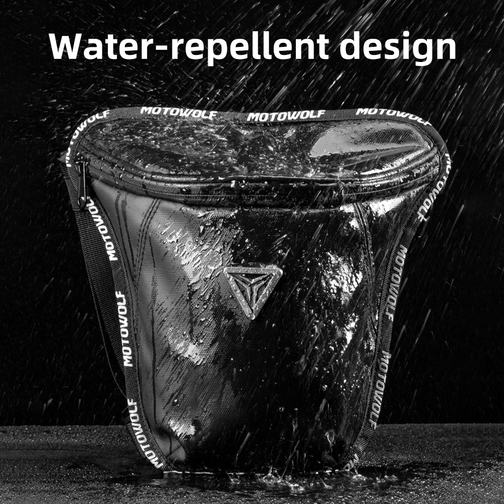 Motorcycle Waist Leg Bag Waterproof Bike Waist Leg Pouch Lightweight Casual Riding Thigh Bag Outdoor Sport Men Waist Pack Black