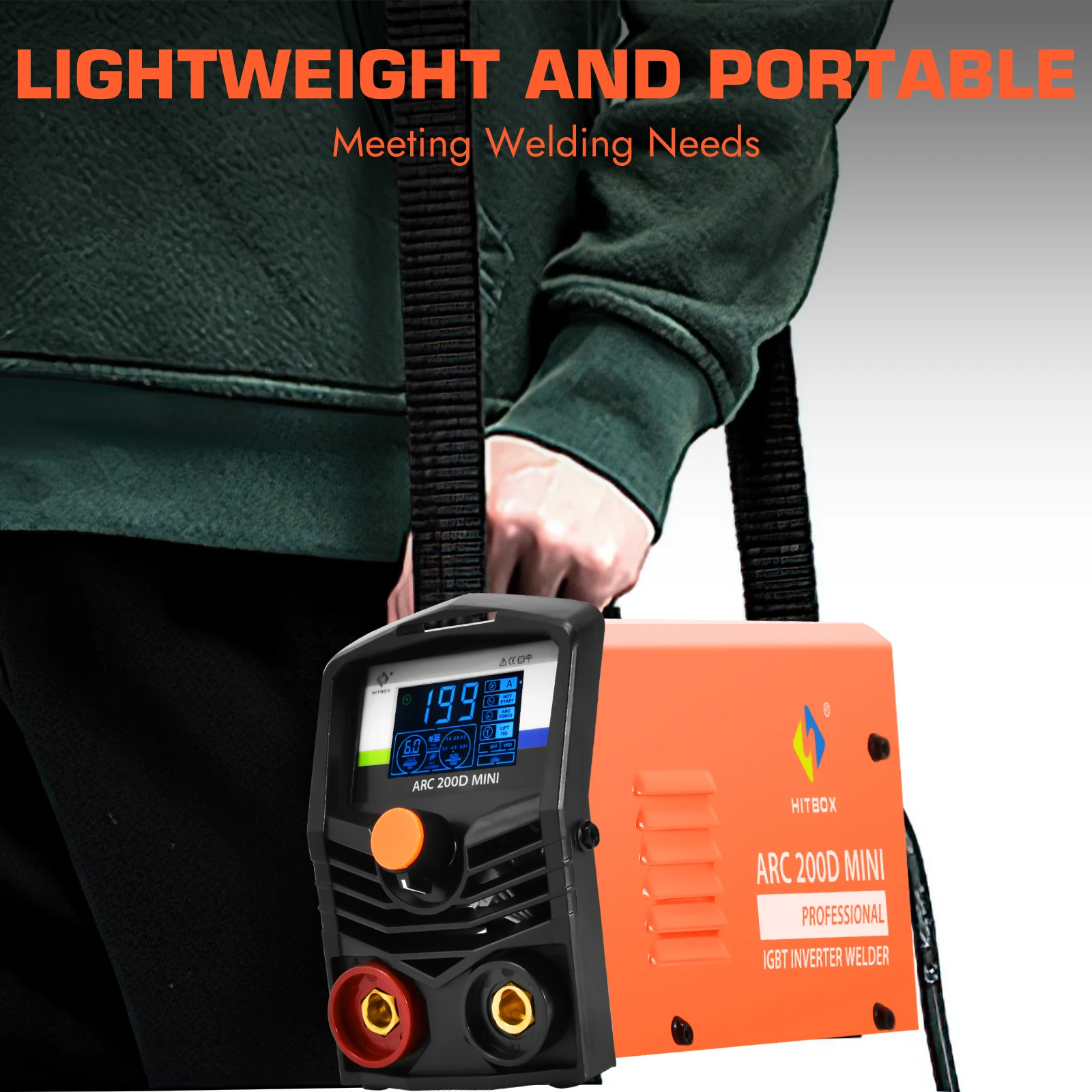 HITBOX ARC200D Cutter 2IN1 Welding Machine For Household 110V/220V IGBT Compact Inverter Welder LCD Digital Display ARC LIFT TIG 4