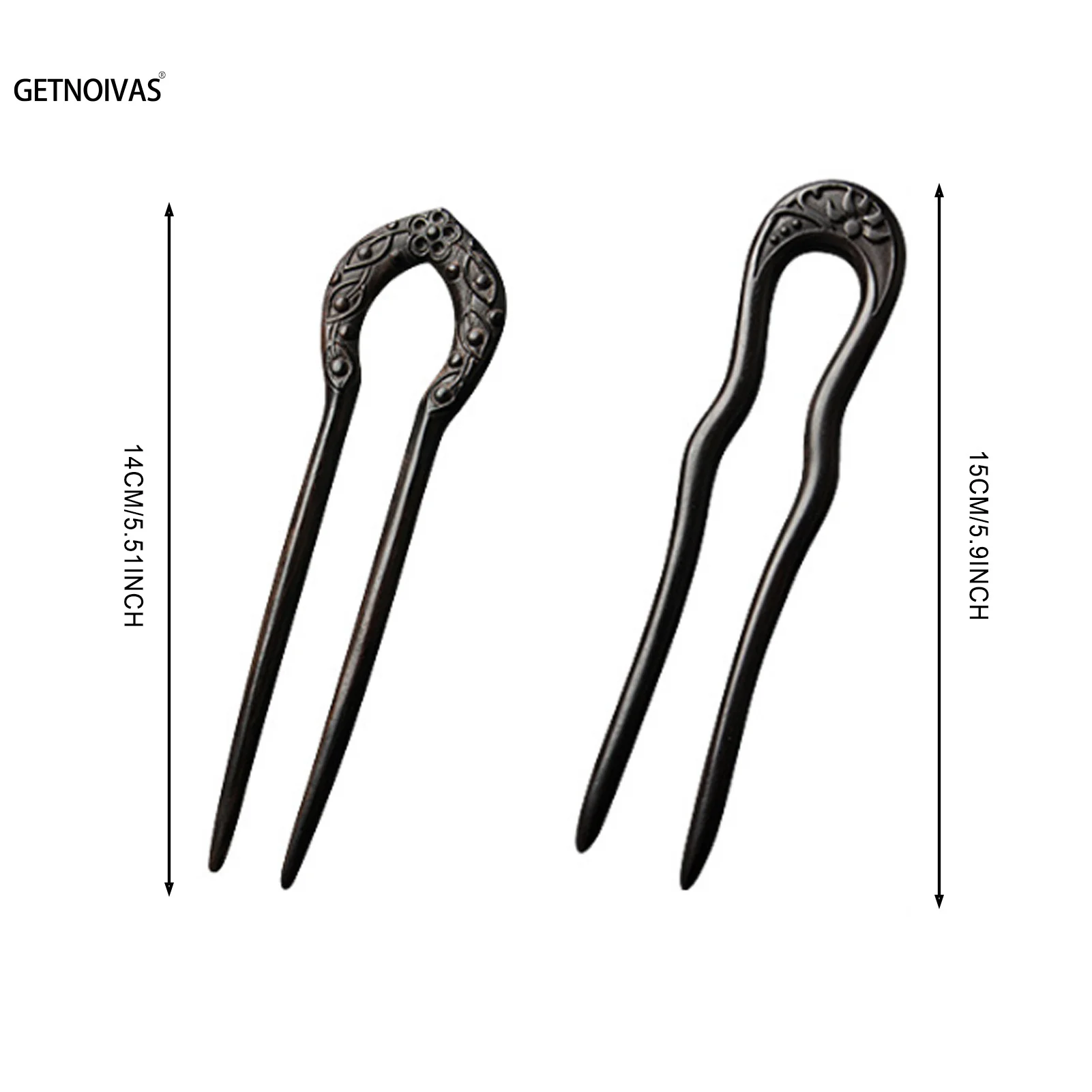 Wooden Hairpins U Shaped Hair Sticks Chinese Hanfu Hair Accessories Simple Wooden Bun Chopsticks Girls Retro Jewelry
