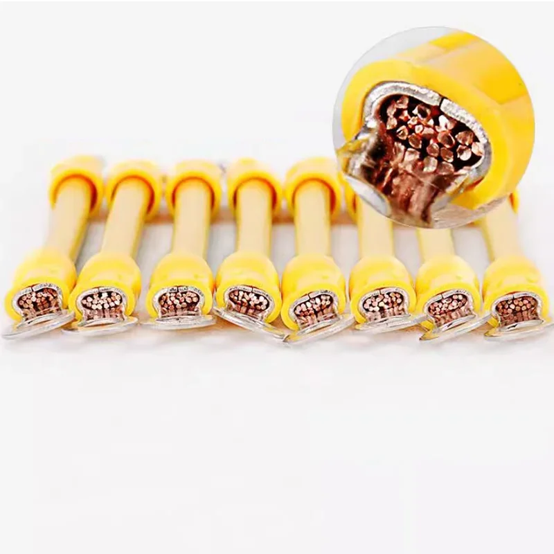 100 PCS BVR Yellow-Green Solar Photovoltaic Grounding Wire Terminals 10/12/14 AWG Copper PV Cabinet Bridge Leakage Earth Cable