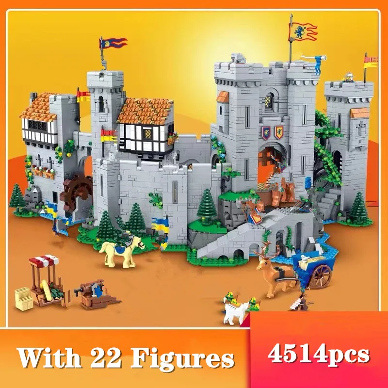 

In Stock 2022 Creative 4514PCS Castle Knights Bricks DIY Compatible 10305 Building Blocks Toys for Kids Birthday Christmas Gifts
