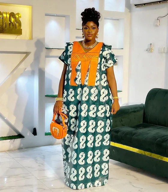 Amina Embroidered Boubou Dress - Image 2