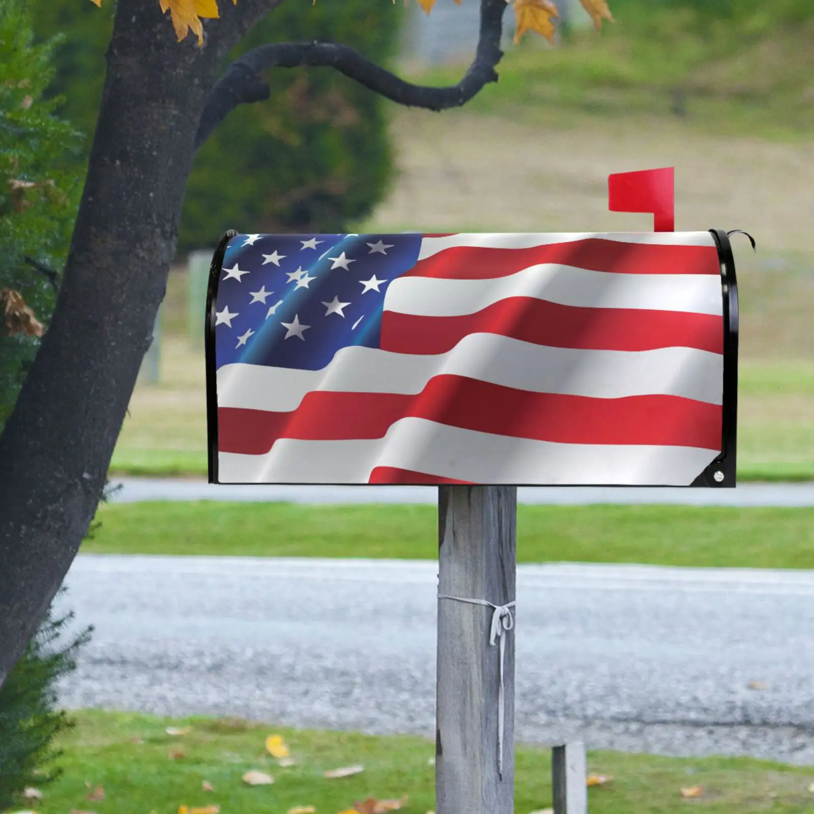 American USA Flag PVC Magnetic Mailbox Cover Standard Size Sun Protection Waterproof Garden Yard Letter Post Box Cover Decor