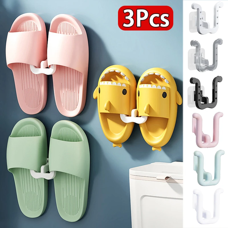 321pcsSlippersRackNoPunchingBathroomSlipperHookToilet