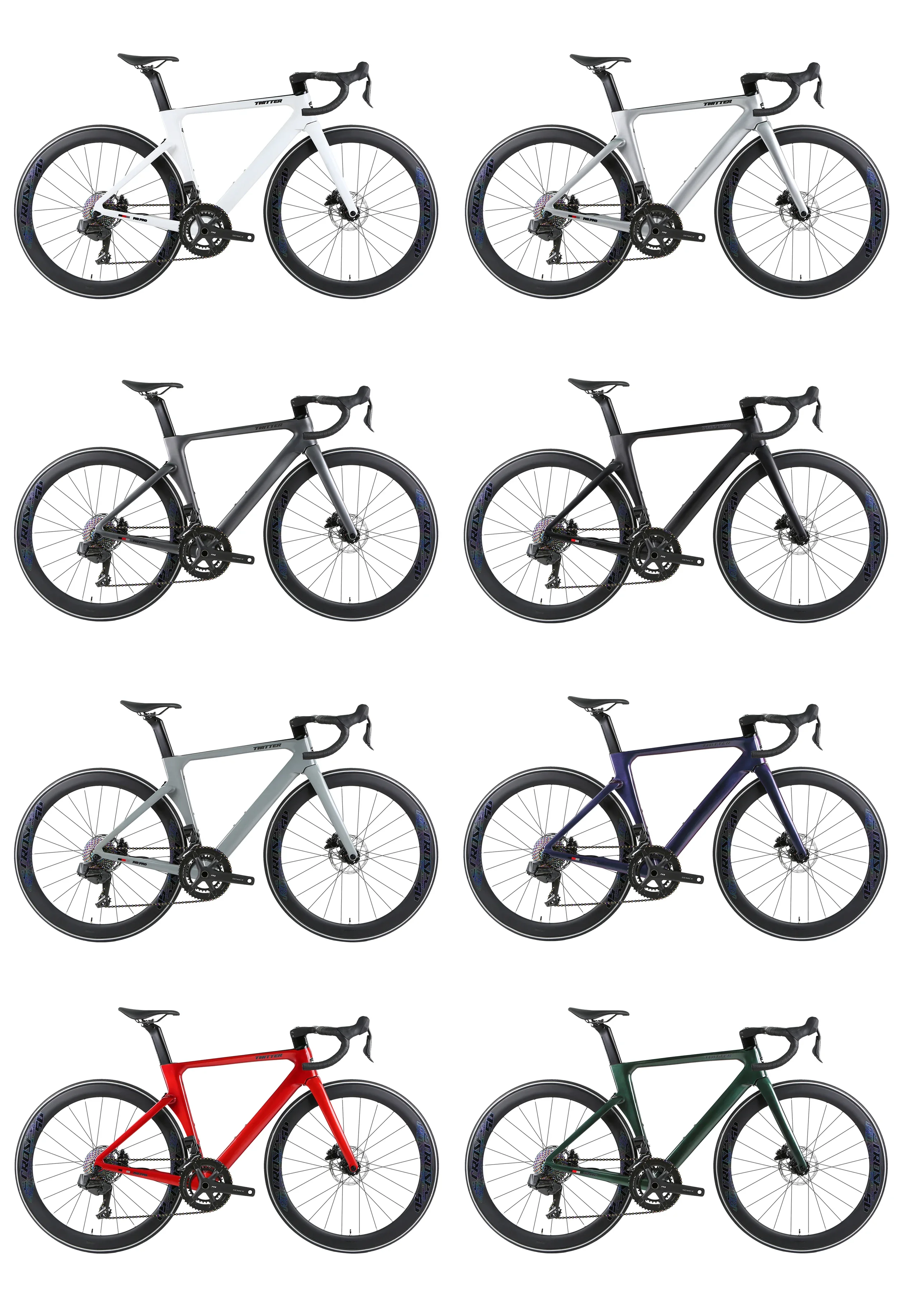 2025 TWITTER nuevo RXXpro inalámbrico electrónico velocidad Variable EDS-2 * 14s freno de disco hidráulico 56cm bicicletas bicicleta de carretera de fibra de carbono