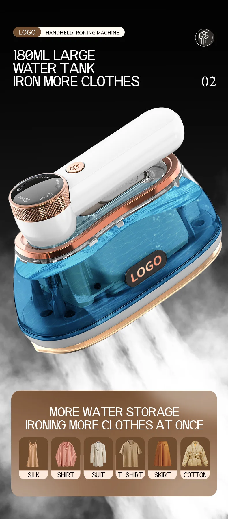 Description Picture 6 of item2-In-1 Handheld Laundry Iron 1200W High-Power Portable Travel Steamer LED Laundry Iron Suitable For Dormitory Or Travel Use