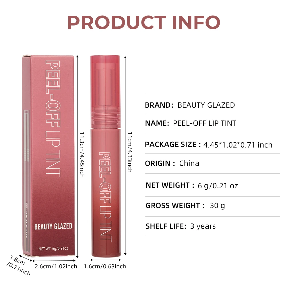 6 Color Peel Off Liquid Lipstick Waterproof Long Lasting Tear Lip Makeup Women Sexy