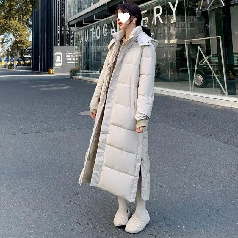 معطف قطني عصري سترة شتوية طويلة للنساء 2024 نمط كو...