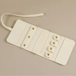 Portable Foldable Jewelry Organizer Bag for Travel - Compact Storage for Bracelets, Rings, Necklaces, and Earrings (Beige)