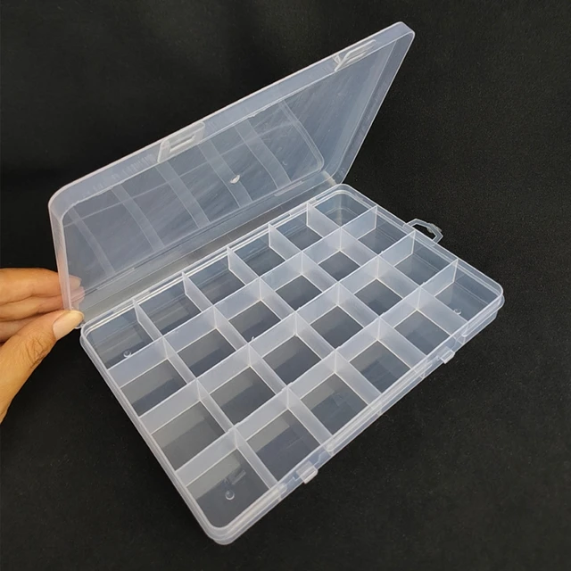 24 Grids Transparent Plastic Grid Box Storage Organizer For Display  Collection With Adjustable Dividers Sewing Supplies - AliExpress