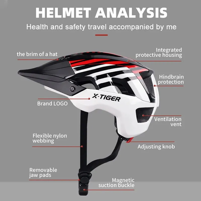 Bicycle Helmet Integrally-molded Magnetic Buckle Ultralight Outdoor Cycling Men Women MTB X-TIGER