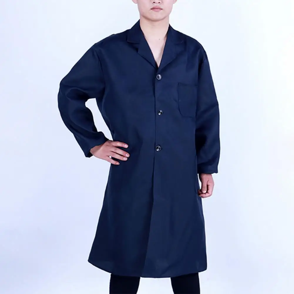 Work Clothes Durable Dirt-resistant Work Clothes with Pockets for Warehouse Workers Long Sleeve Loose Fit Robe Style Ergonomic