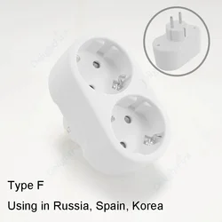 European Standard Multi - Way Power Adapter with Multiple Outlets and EU Plug - 1 To 2 Socket 4.8mm