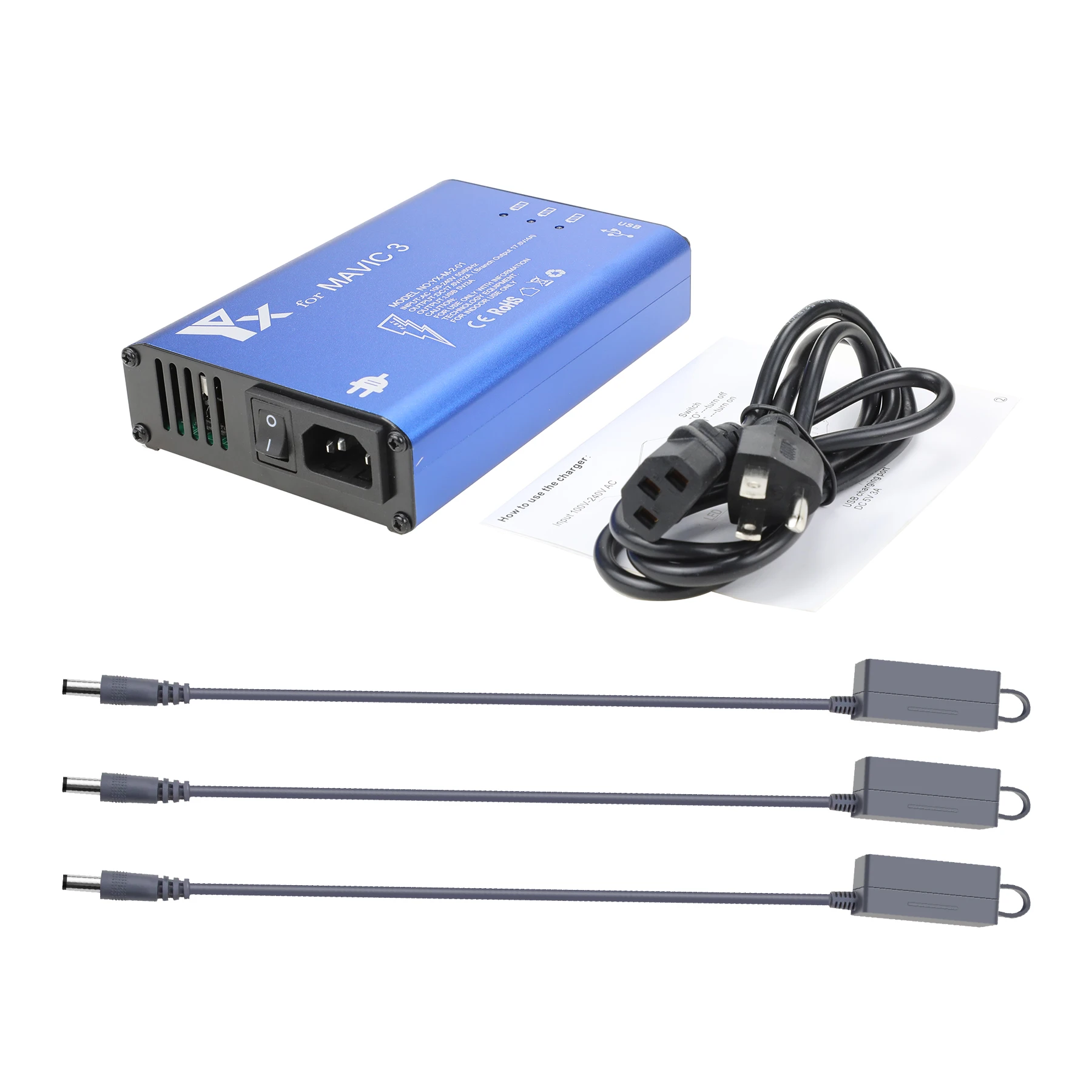 3 Batteries Remote Control Charging Hub for mavic 3