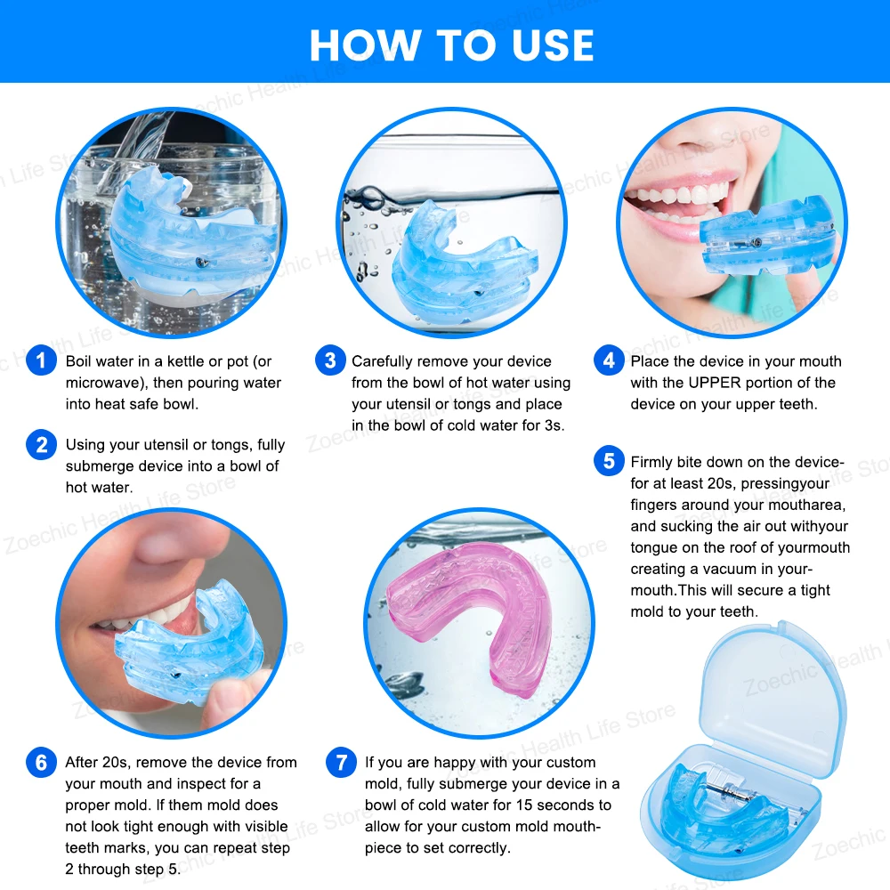 Adjustable Anti Snoring Mouth Guard Anti-Snoring Mouthpiece Sleeping Devices Bruxism Snoring Stopper Improve Sleep Mouthpiece 3