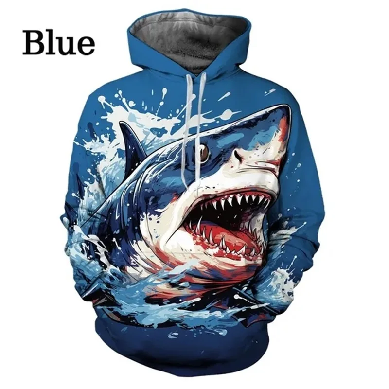 thumbnail image 1 of Sudadera con capucha con estampado 3D de tiburón, sudadera informal divertida con animales para hombres y niños, sudaderas holgadas de gran tamaño con gráficos, ropa de calle, 1 of 4