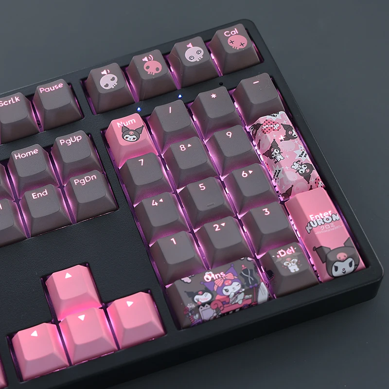 Classical Pbt Dye-subbed Keycaps Bonito Cartoon Anime Gaming Key Caps para Ansi 61 87 104 108 Chaves Set - Imagem 4