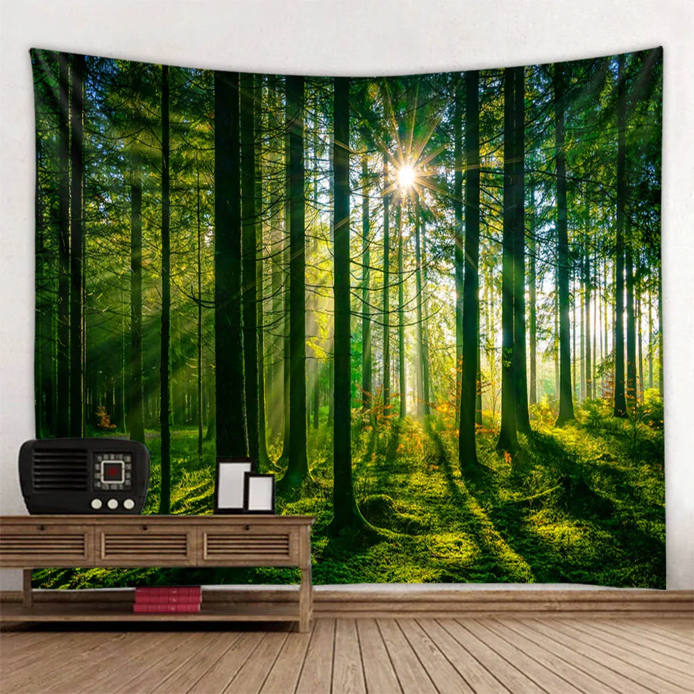 

Natural landscape large tapestry, ocean forest home wall decoration, wall hanging, dormitory living room, bedroom decoration