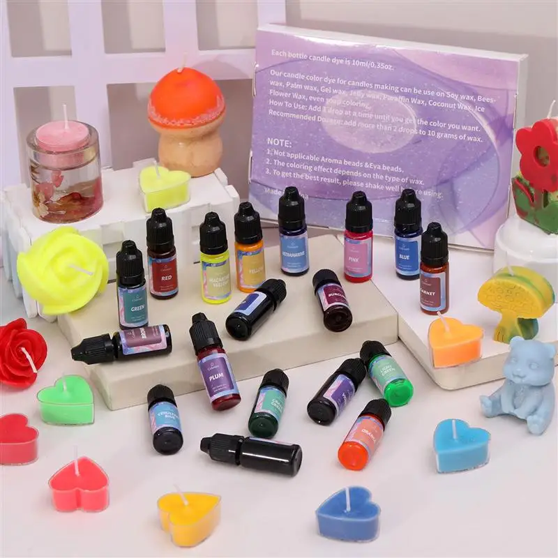 18/24/30 Colors Candle Dyes Pigment Set DIY Candle Soap Dye Liquid Colorant Making Kit Handmade Mold Epoxy Resin Crafts candle dyes pigment candle dyes kit