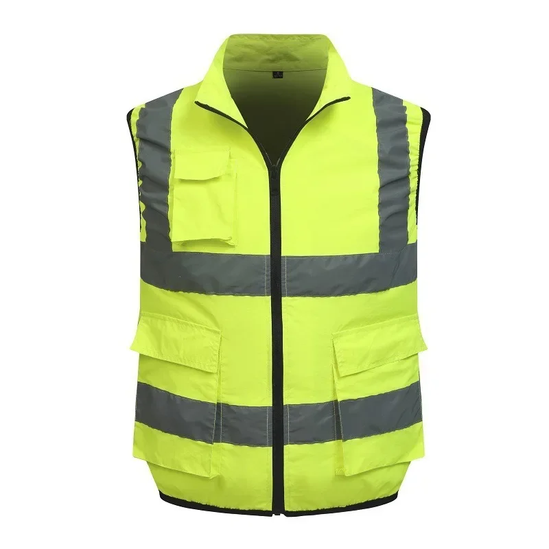 Summer Cooling Air Conditioner Reflective Vest Men's Women's Style With Fan Multiple Pockets Environmental Workwear Vest 3