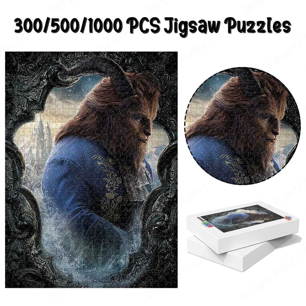 Disney Beast Unique Design Beauty and The Beast Series Jigsaw Puzzles Disney Characters Classic Movies Kids Toys Fun Family Game