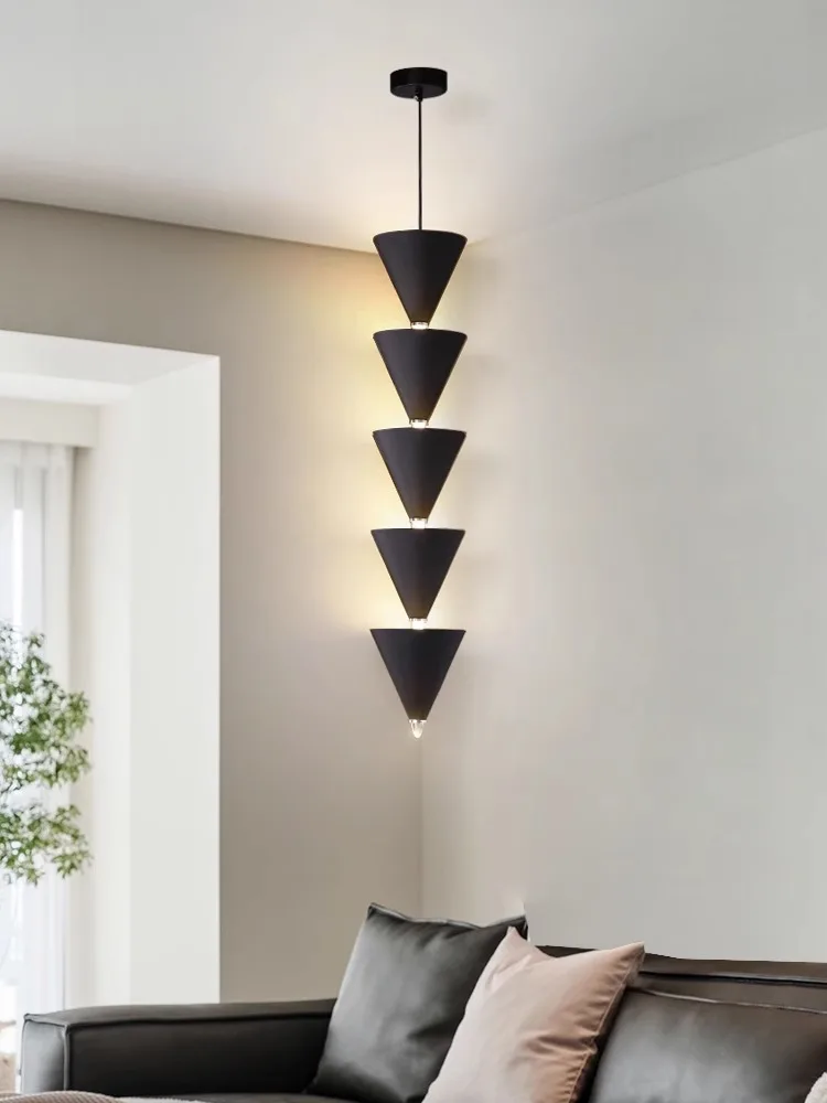 Scandinavian Simple Style Bedroom Bedside Long Line Chandelier Designer Creative Personality Ceiling Chandelier Study Room Light