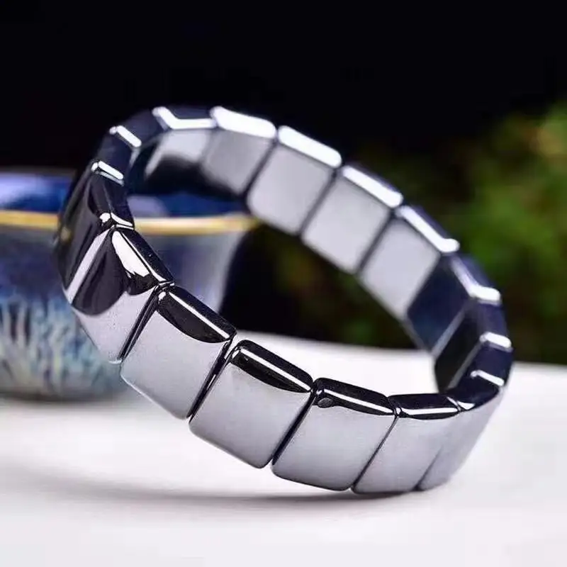

Classical Square Hematite Energy Bracelet Bangle Men Black Hematite Magnetic Bracelets for Women New Fashion Energy Jewelry