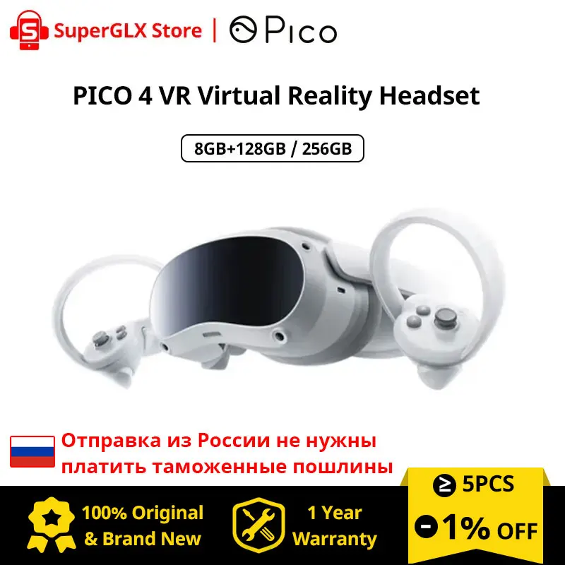 

В наличии Pico 4 VR гарнитура 128 ГБ/256 ГБ Pico4 «Все в одном» гарнитура виртуальной реальности 3D VR очки для Metaverse и потоковых игр