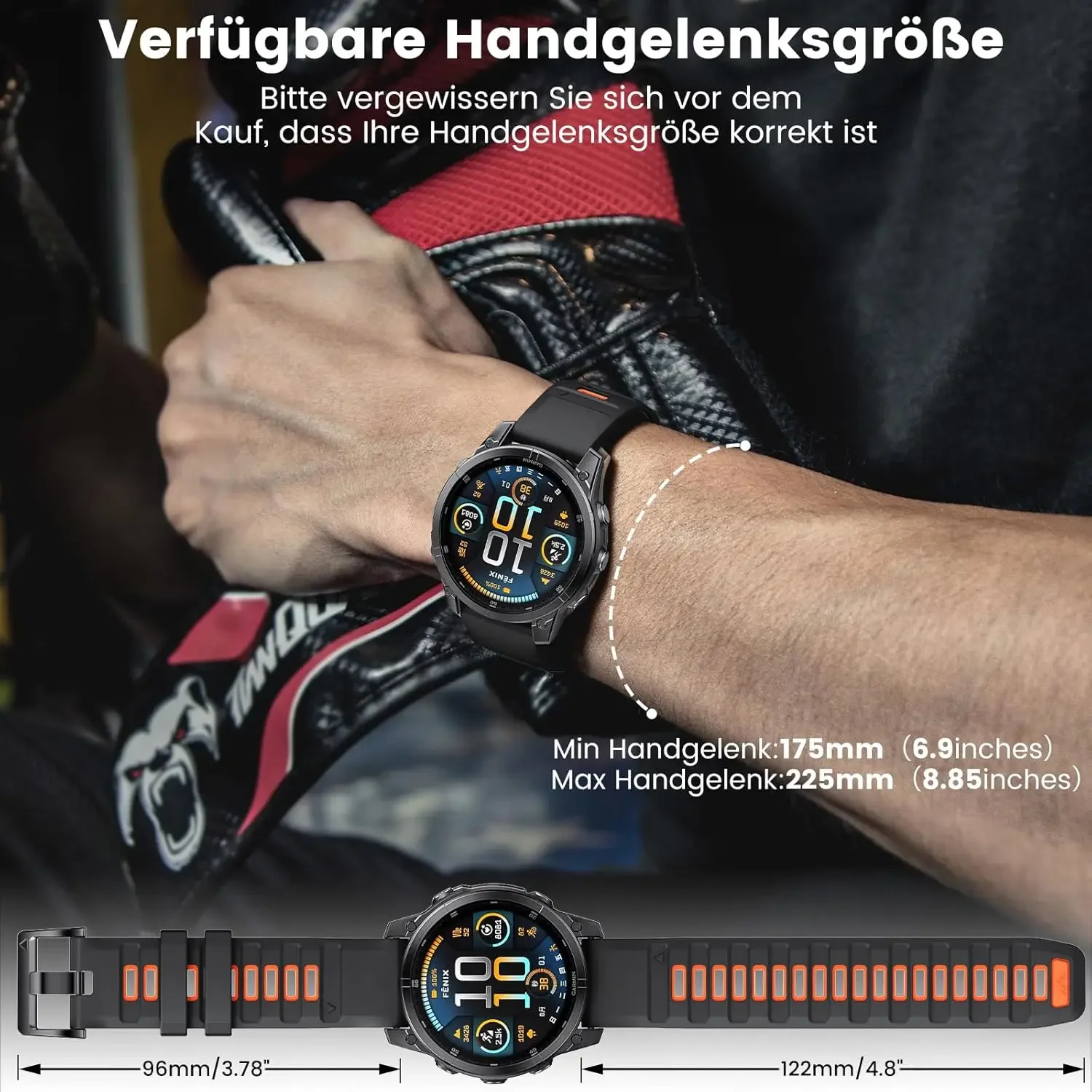 Two-Tone Silicone Strap - QuickFit 26mm/22mm Watch Band Accessories