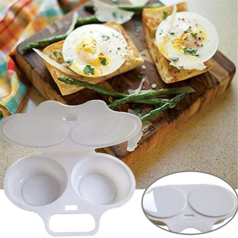 1/2pc Food Grades Plastic Microwave Cooking Eggs Steamer Kitchen Cooking Mold Egg Poacher Fried Egg Tool egg cooker egg boiler mold cup egg poacher silicone egg poacher