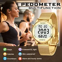 Hearkent Pedometer Watches Sport Step Counter Women's Digital Watches Calories Mile Tracker Waterproof 30M for Walking Running 1