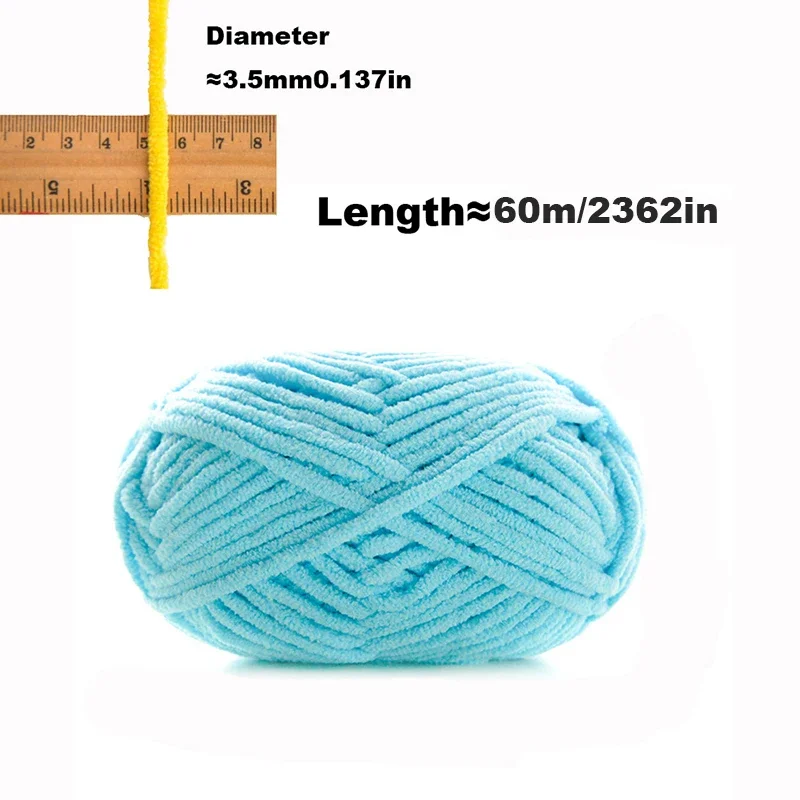 3pcsX50g Soft Chenille Yarn Thick Velvet Yarn DIY Knitting Yarn Handmade Line Scarf Hat 2