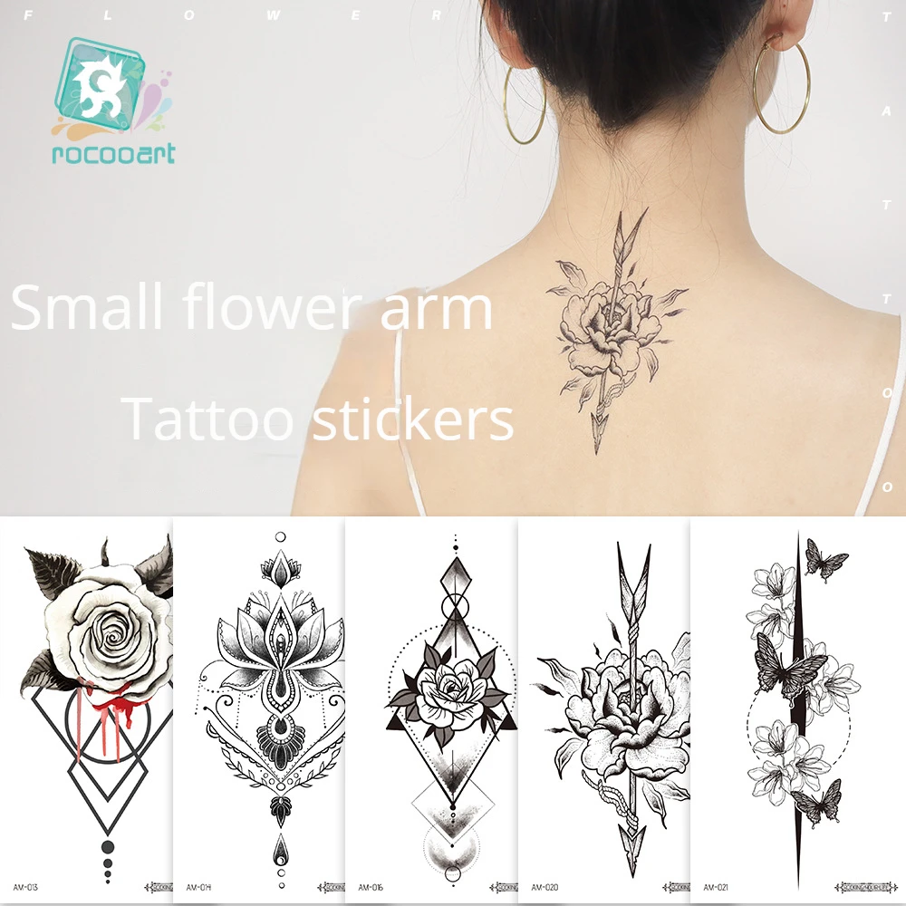 New Solid Flower Arm Tattoo Small Fresh Flower Painting Simulation Temporary Tattoos Sticker Size:160 * 90mm