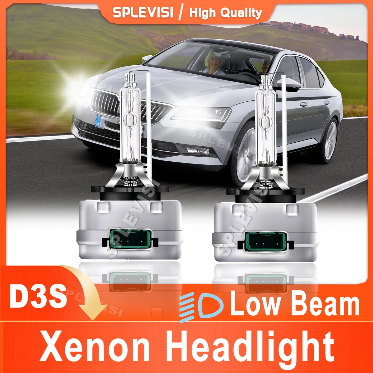 

SPLEVISI D3S Xenon Lamp HID Bulbs Pure White 9000LM For Skoda Superb III MK3 2015 2016 2017 2018 Headlight Low Beam Car Light