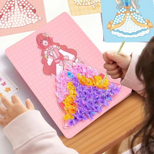Fabric Art Frenzy DIY Puncture Painting Kits For Kids Kids Art Supplies  Princess Sticker Book Crafts For Kids Ages 4-8 - AliExpress