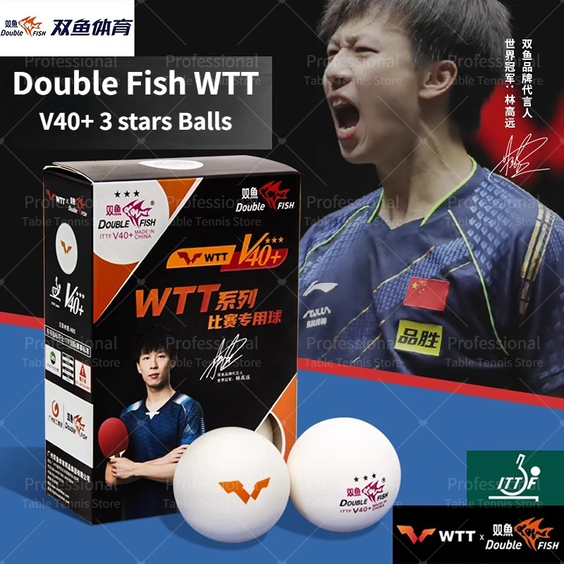 Table Tennis Balls Double Fish WTT 3 Star Table Tennis Ball WTT Official Ball Original 3-Star Ping Pong Balls ITTF Inproved