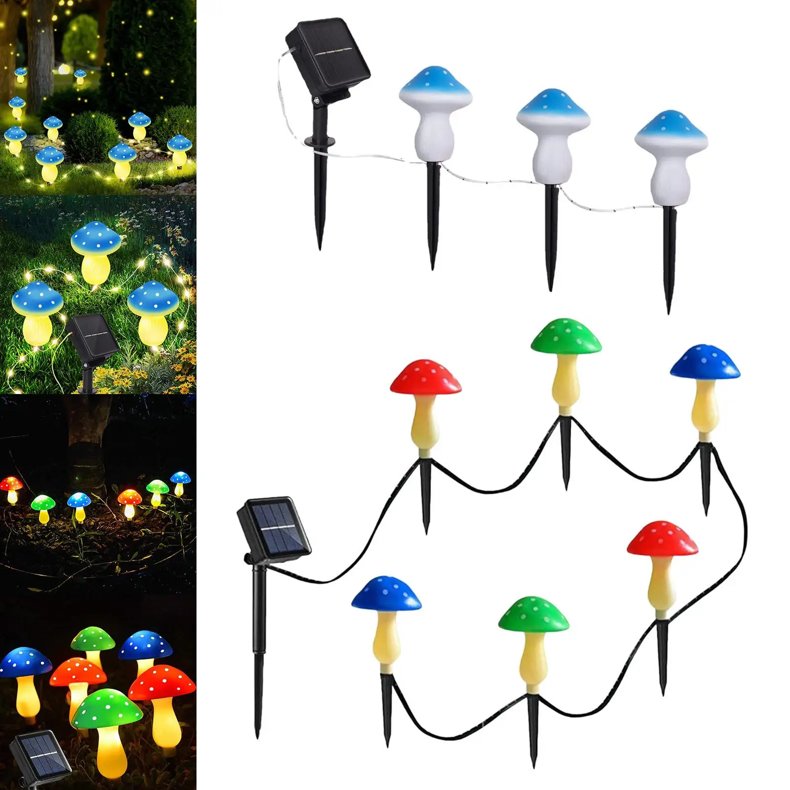 Solar Mushroom Lights Durable Solar Mushroom Decor Automatical Outdoor Solar