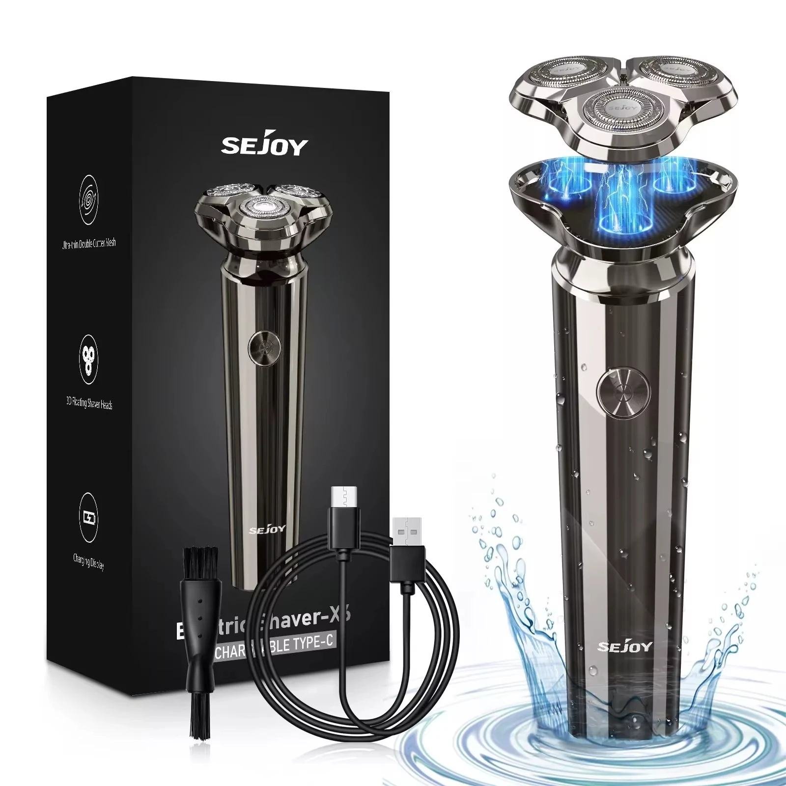 Shaver Electric Shaver Anti-Pinch Beard Trimmer 3D Rotary Razor for Men Waterproof electric shaver,electric razor,rotary shaver