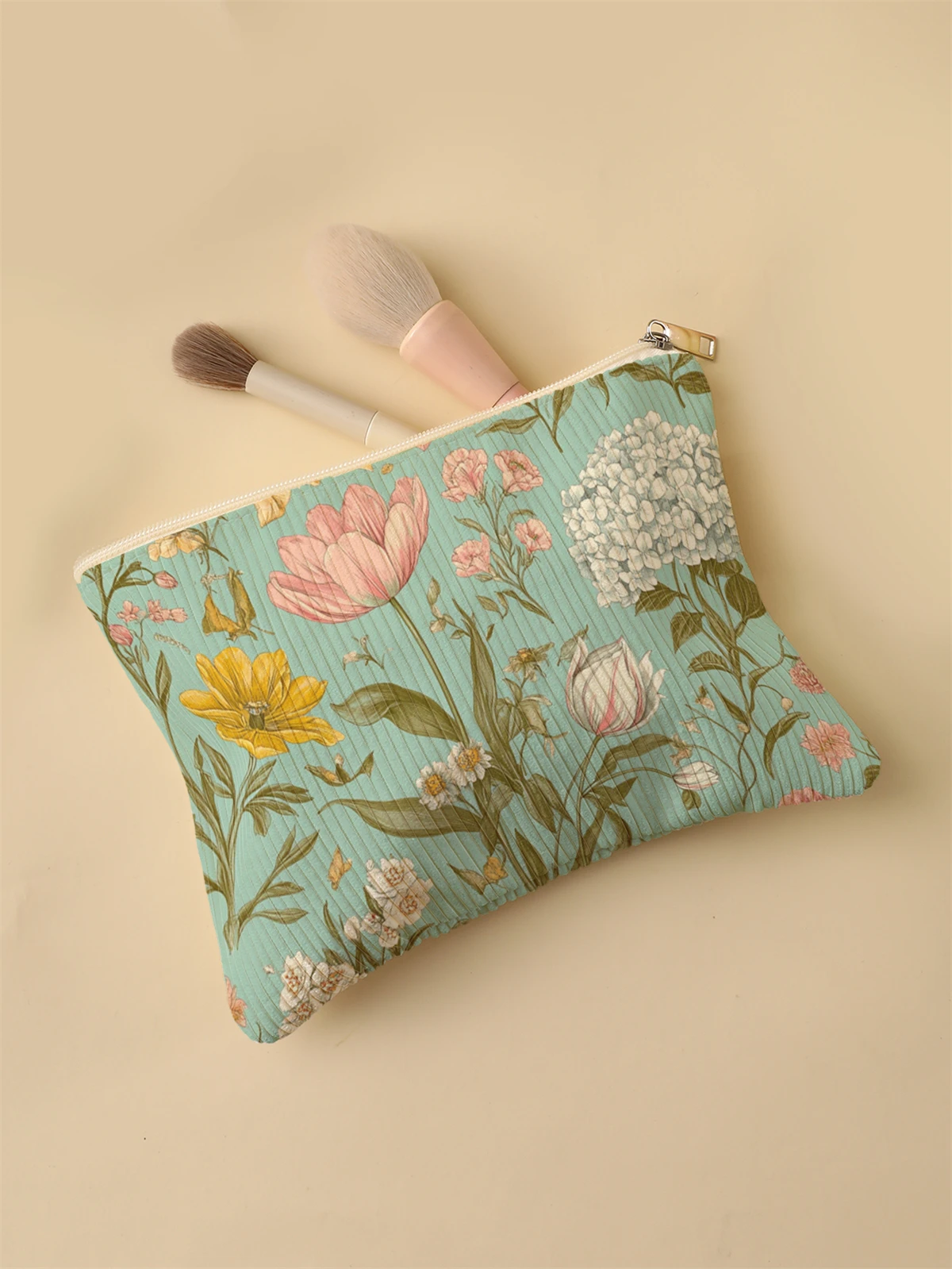 Corduroy Travel Cosmetic Bag Portable Makeup Storage Bag Purses Women Large Capacity Zipper Make Up Organizer Storage Clutch