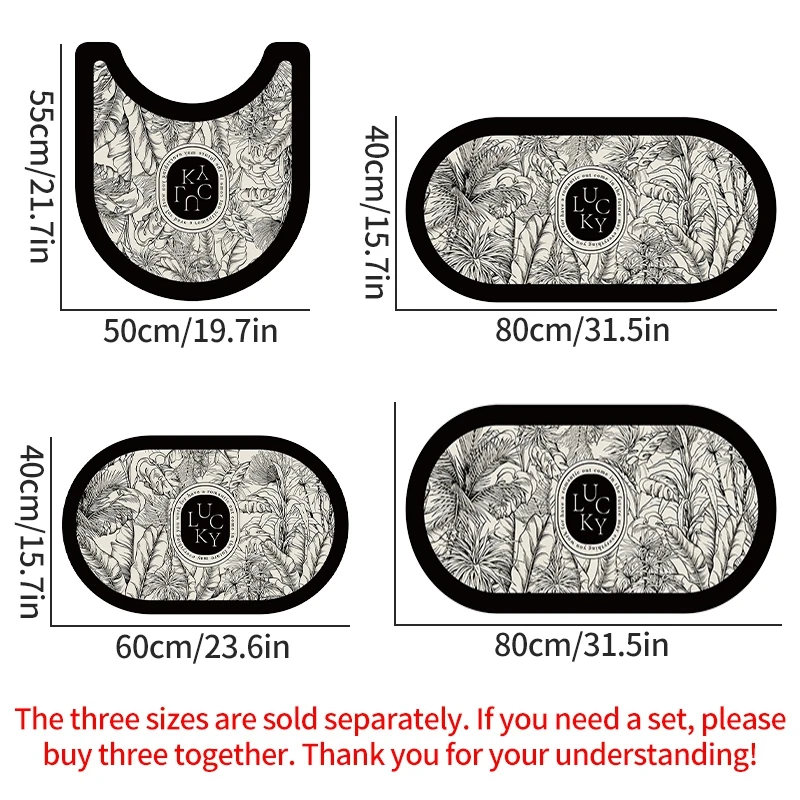 Enhanced Non-Slip Quick-Dry Rubber Bath and Toilet Mat Set