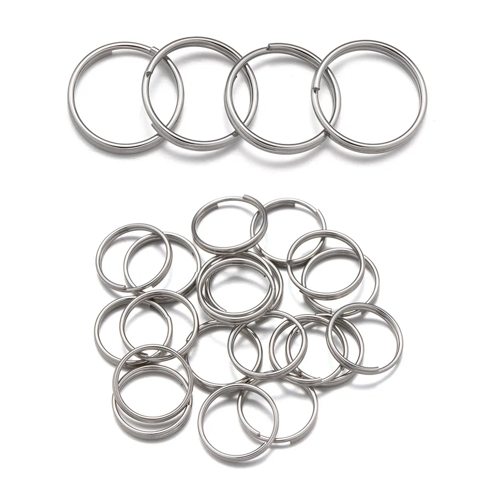 100 stücke Edelstahl offener Sprung ring Doppels ch laufen Split-Ring-Anschlüsse für DIY Schlüssel bund Schmuck machen Ergebnisse Zubehör