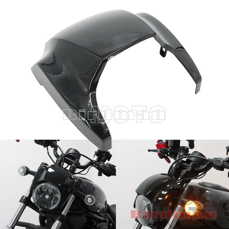 

Motorcycle Headlight Headlamp Visor Fairing Front Lights Mask Cowl Cover Black For Harley Nightster 975 RH 975 RH975 2022 2023