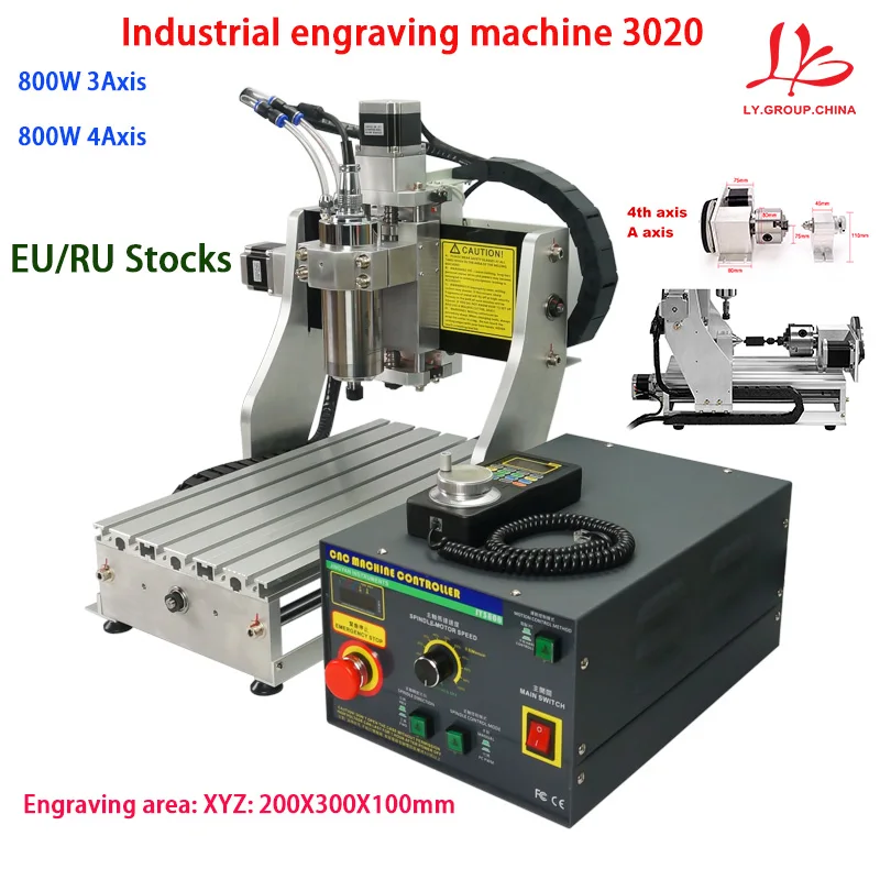 

Industrial CNC Router 3020 800W Metal Carving Machine Cnc 3020 PCB Milling Wood Drilling Engraving Machine 3020 with Handwheel