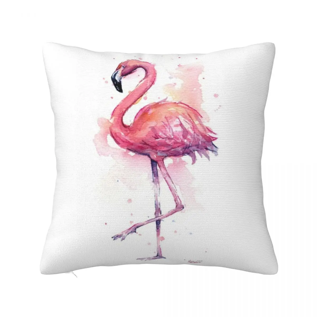 

Pink Flamingo Watercolor Tropical Bird Throw Pillow Pillowcase pillow cover luxury Christmas Throw Pillows Covers