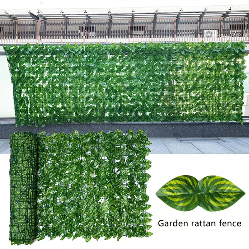 Artificial Ivy Hedge Fence Panels Green Leaf Wall Landscaping Fence Faux Privacy Screen For Home Garden Balcony Decor 1PC garden fence artificial fence panels
