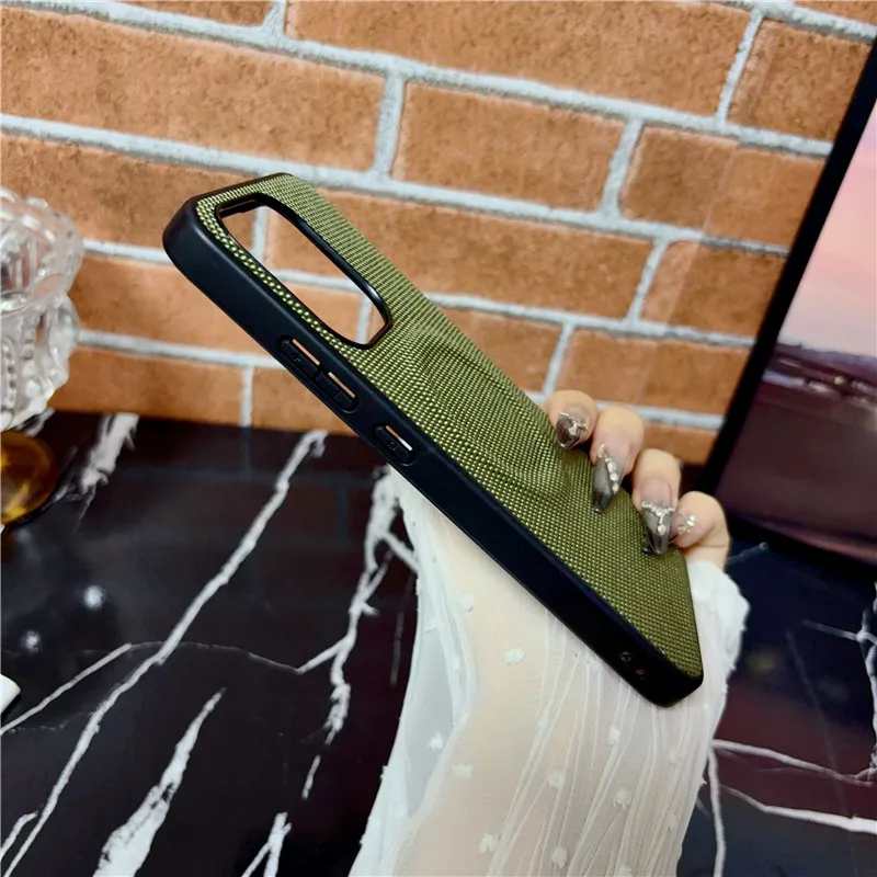 Luxury Carbon Fiber Pattern PU Leather + TPU Anti-Fall Wireless Charging Cover by ELVEV