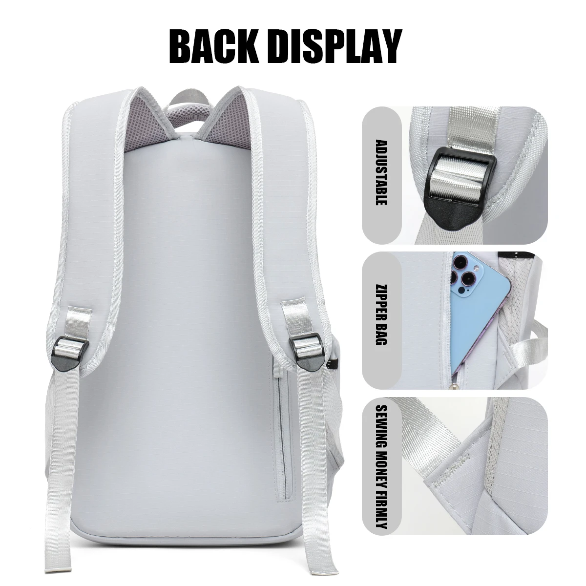 School Bag Female College Student Backpack Lightweight Computer Bag 2025 New Travel Bag Large Capacity Commuter Backpack Simple Business Shopping and Cycling