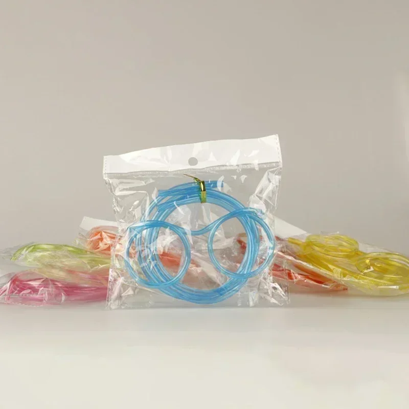 1 PC Fun soft plastic straw funny glasses flexible drinking toys party joke tube tools kids baby birthday toys drinking straws straw accessories
